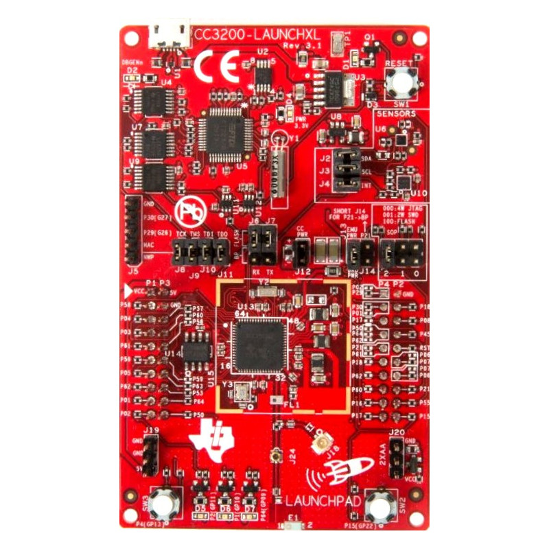 Kit de desarrollo de microcontroladores y TI SimpleLink Wi-Fi CC3200 LaunchPad