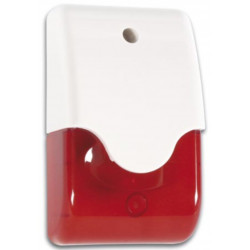 SIRENA allarme 110dB CON LAMPEGGIANTE ROSSO strobo multifunzione 6-15V DC
