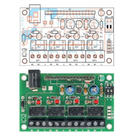 KIT RÉCEPTEUR 4 CANAUX LORA Wireless Longue Portée, Portée 8 km