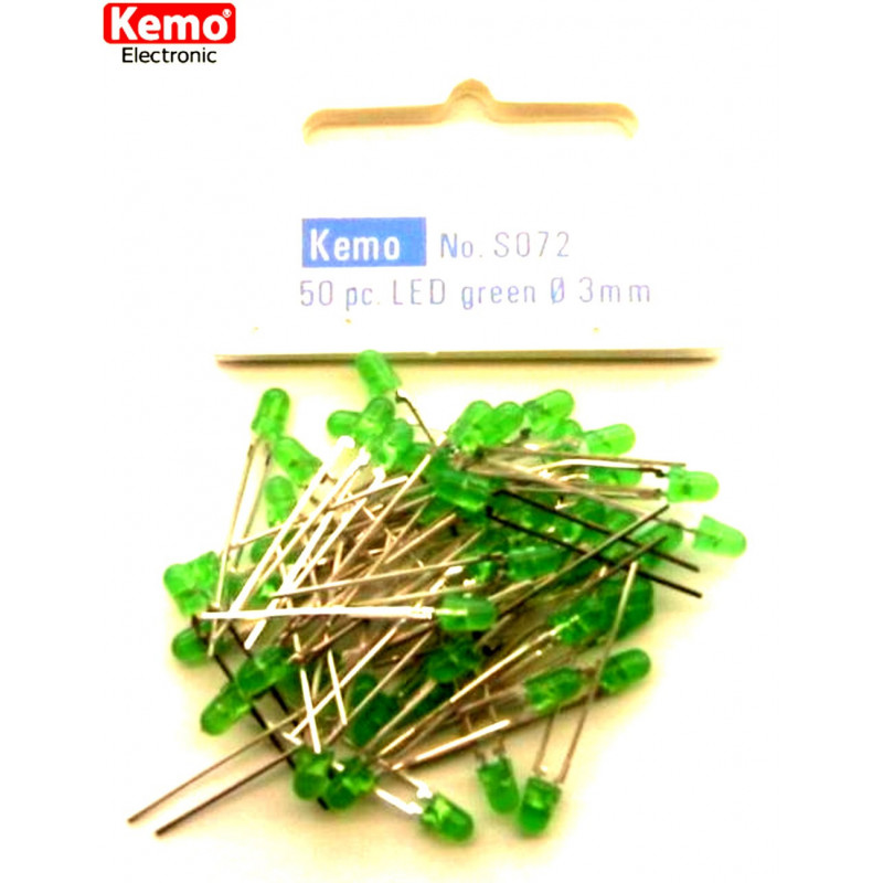 Confezione da 50 LED Ø 3 mm verde