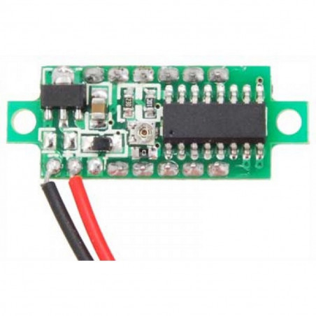 BLUE Luminous Display Mini Voltmeter measures 2.5-30V 2 wires