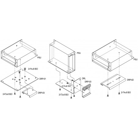 Metal plate support 130 x 104mm for switching power supplies in metal case