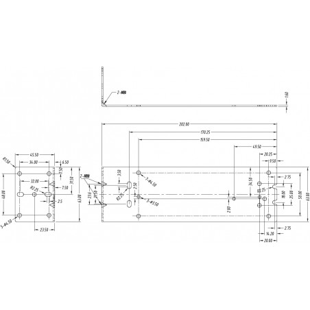 Metal support 19cm shelf for switching power supplies in metal case