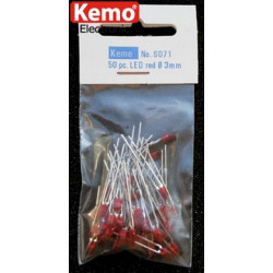 Pack of 50 LEDs Ø 3 mm red