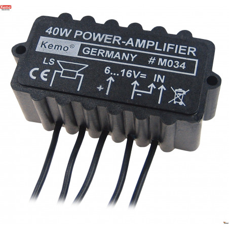 Amplificador de potencia de audio compacto de 40 W 4 - 8 ohmios 6-16 V CC