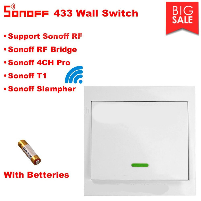 Sonoff Pulsante a parete RF 1CH Wireless 433 adesivo comando dispositivi Sonoff RF