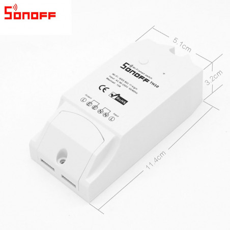 Sonoff TH10 TH16 Interruttore Wifi 10A 16A 250V + ingresso per sensore ambiente