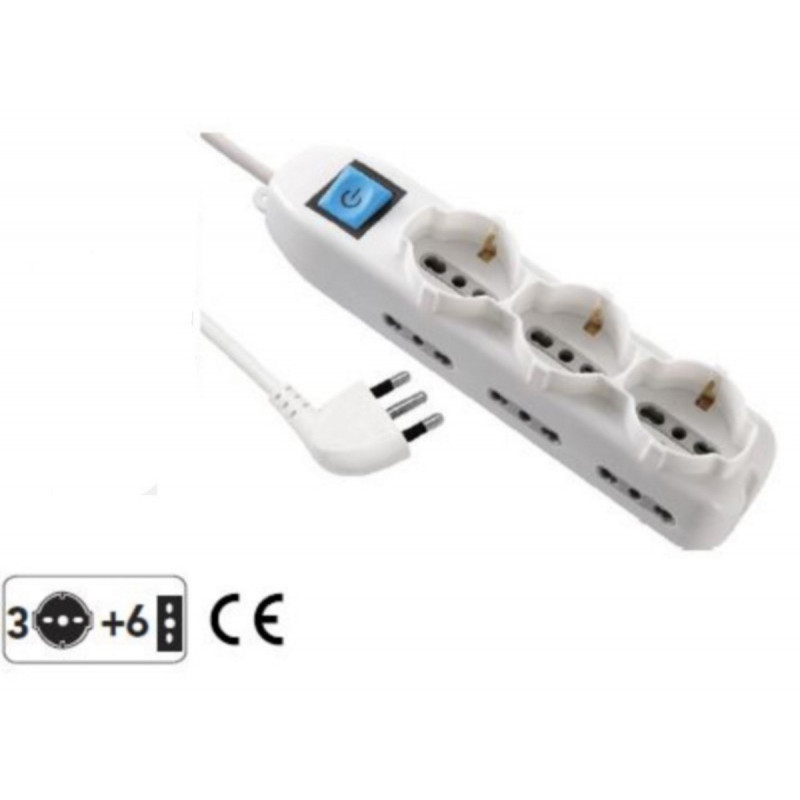 Multipurpose power strip with electraline 62002 main switch