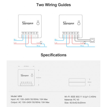 Sonoff MINI Small Smart Switch RF Light Interruptor de control remoto WiFi Ewelink