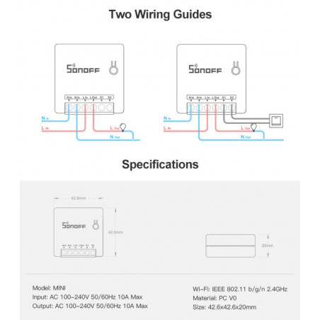 Sonoff MINI petit interrupteur intelligent RF Light Ewelink Remote Control WiFi Switch