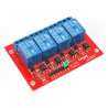 Modulo  montato 4 relè bobina 5 Vdc contatti NA NC COM 250V 10A per Arduino
