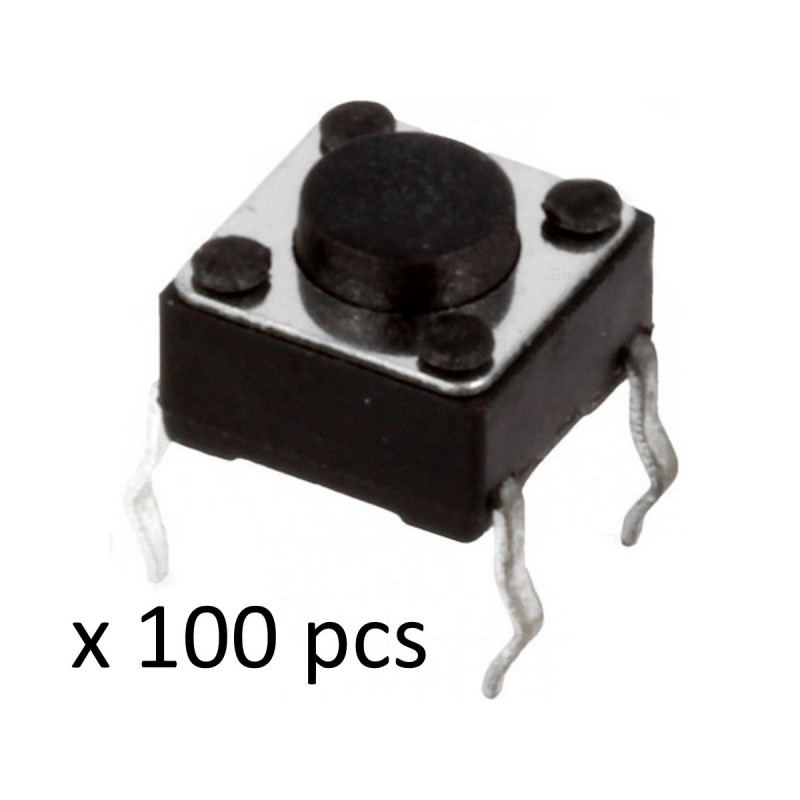 100 x Microcommutatore microswitch TACT SPST-NO 2 Posizioni  0,05A/12VDC THT