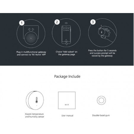 Mi Smart Home Temperatura + Humedad ZigBee alimentado por batería para el sistema MI Smart Home