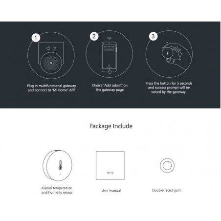 Mi Smart Home Température + Humidité ZigBee alimenté par batterie pour le système MI Smart Home