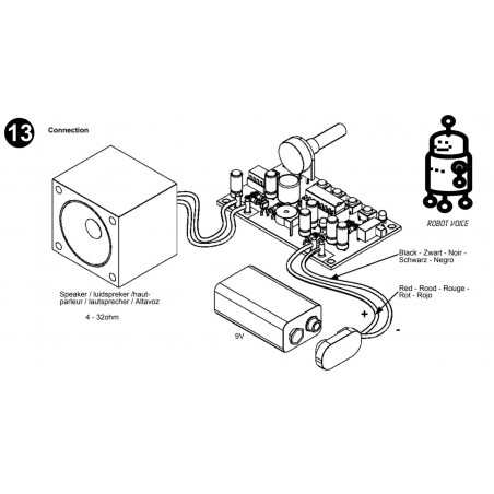 KIT Truccavoce cambiador de voz vibrato robótico electrónico batería de tono bajo