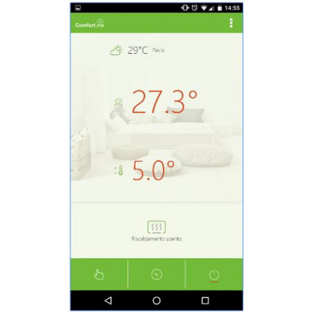 Wired weekly WiFi chronothermostat Comfort.me smartphone APP