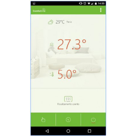 Cronotermostato WiFi semanal de pared APP para smartphone Comfort.me