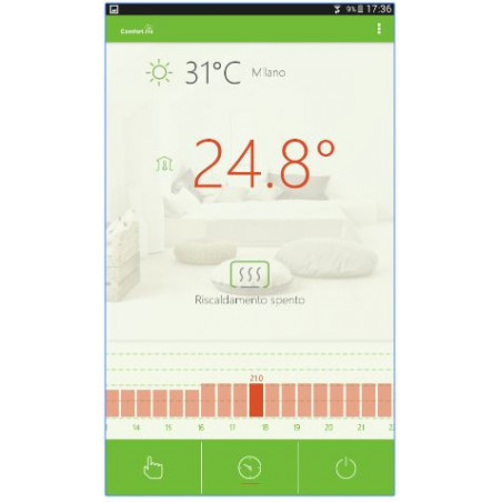 Wired weekly WiFi chronothermostat Comfort.me smartphone APP