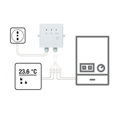 Wired weekly WiFi chronothermostat Comfort.me smartphone APP
