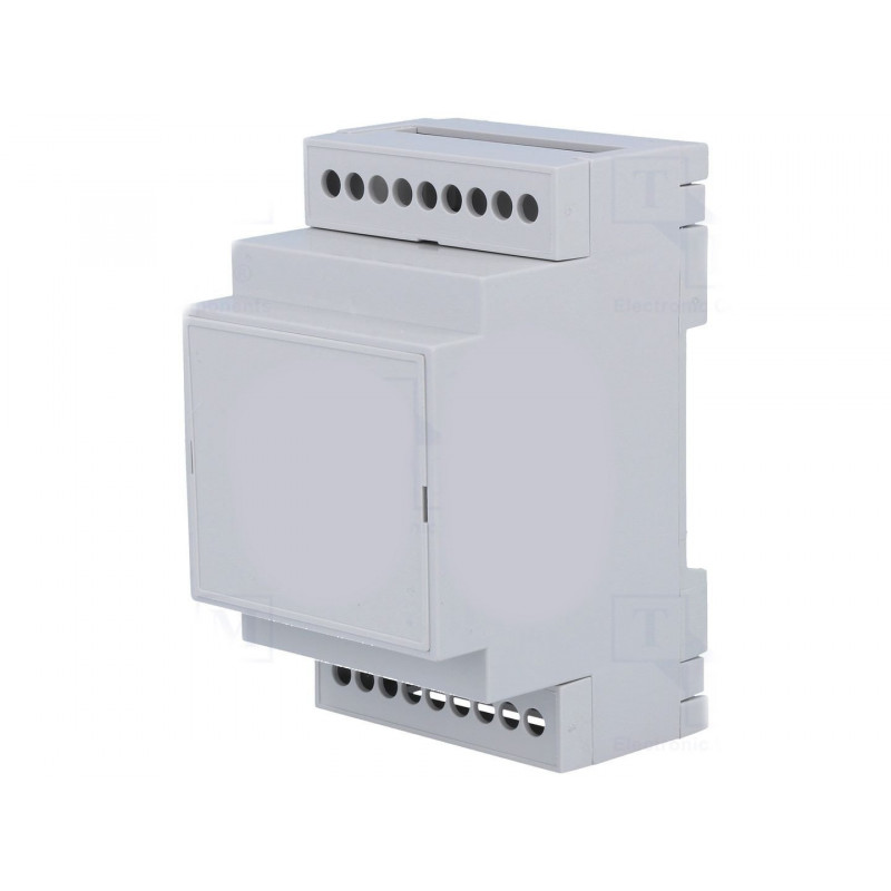 Carcasa carcasa 3 módulos carril DIN plástico PPO dimensiones 90 x 53 x 53 mm gris