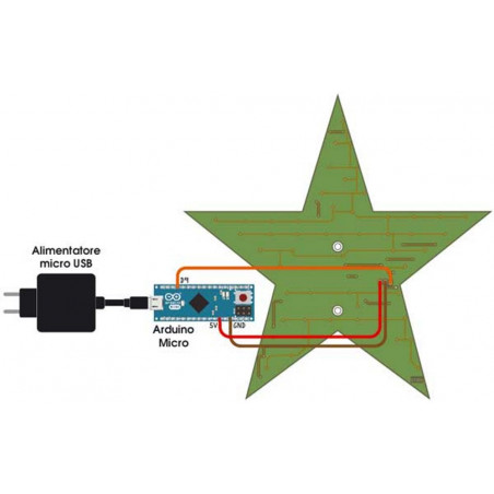 MONTATO STELLA DI NATALE MULTICOLORE CON 56 LED NEOPIXEL RGB per Arduino