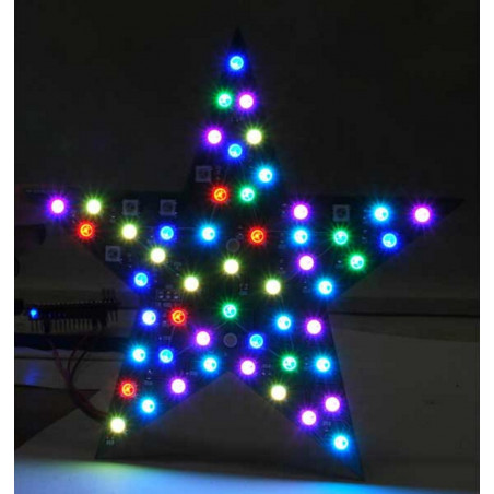 MONTATO STELLA DI NATALE MULTICOLORE CON 56 LED NEOPIXEL RGB per Arduino