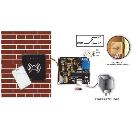 Serratura elettronica lettore RFID porta USB programmazione utenze PC