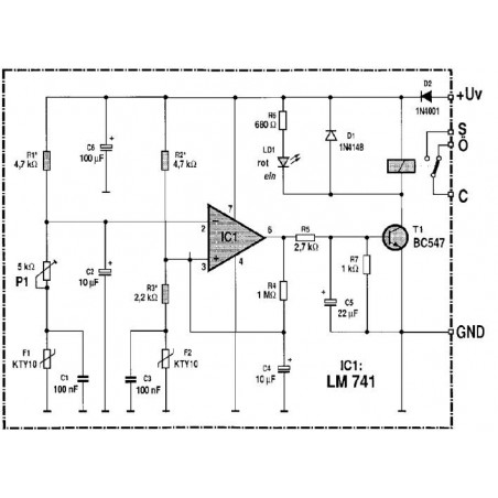 KIT Interrupteur différentiel de température 12 V / DC -5 jusqu'à 100 ° C