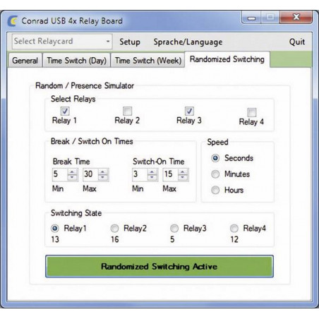 Scheda OUTPUT 4 relè NA NC COM 24V 9A connessione USB software PC 5 V/DC