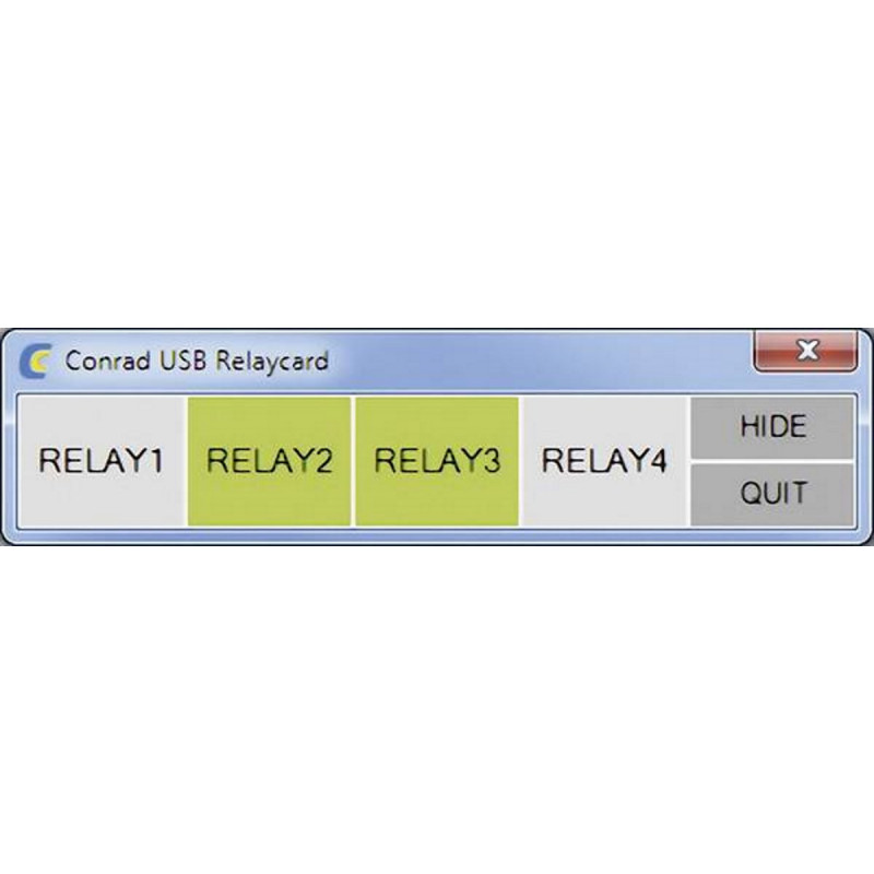 OUTPUT 4 relay board NO NC COM 24V 9A USB connection PC software 5 V / DC
