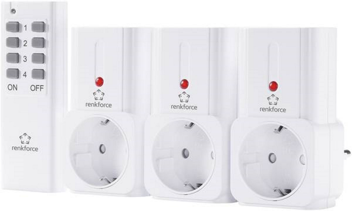 Jeu de 2 prises radiocommandées Brennenstuhl avec télécommande 4 canaux