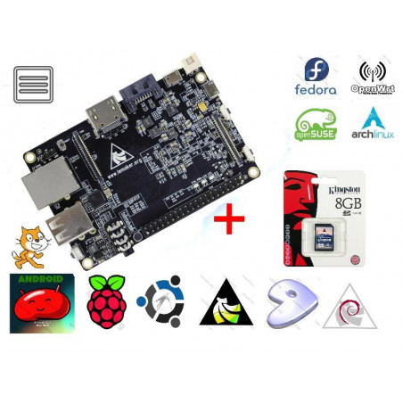 KIT Embedded PC Banana PRO ARM dual core 1GHz + tarjeta microSD 8GB con SO