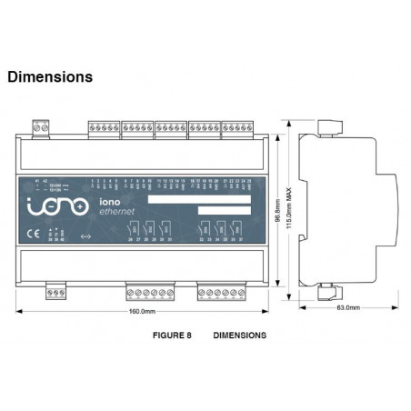 IONO UNO - Interfaz de E / S profesional con placa de barra DIN de carcasa Arduino