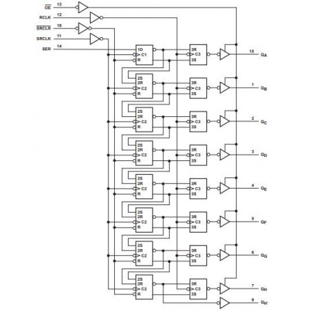 Modulo Shield expander IC 74HC595 8 bit OUTPUT shift register tri-state Arduino