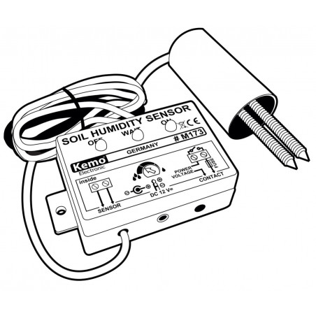 Soil moisture sensor for irrigation with adjustable sensitivity and output relay contact