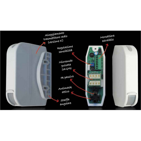 Dual technology PIR + MW sensor Defender wireless curtain and smart wire