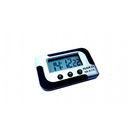 Horloge numérique LCD portable à batterie à quartz pour voitures avec réveil et support