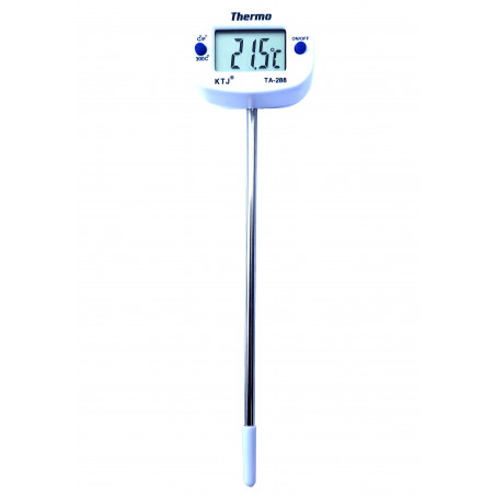 Thermomètre numérique pour aliments avec écran LCD et sonde en acier inoxydable de 15 cm