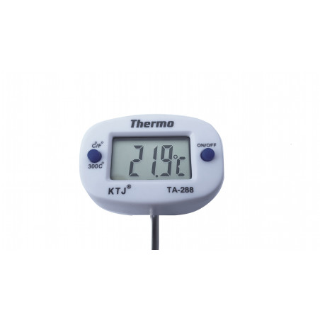 Thermomètre numérique pour aliments avec écran LCD et sonde en acier inoxydable de 15 cm