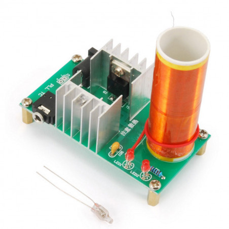 KIT Mini musical tesla coil 15 - 24 V DC high voltage audio input jack