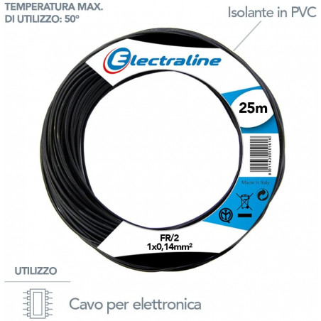 Madeja de cable electrónico rojo de 25 m FR 1x0,14 mmq Electraline 19005