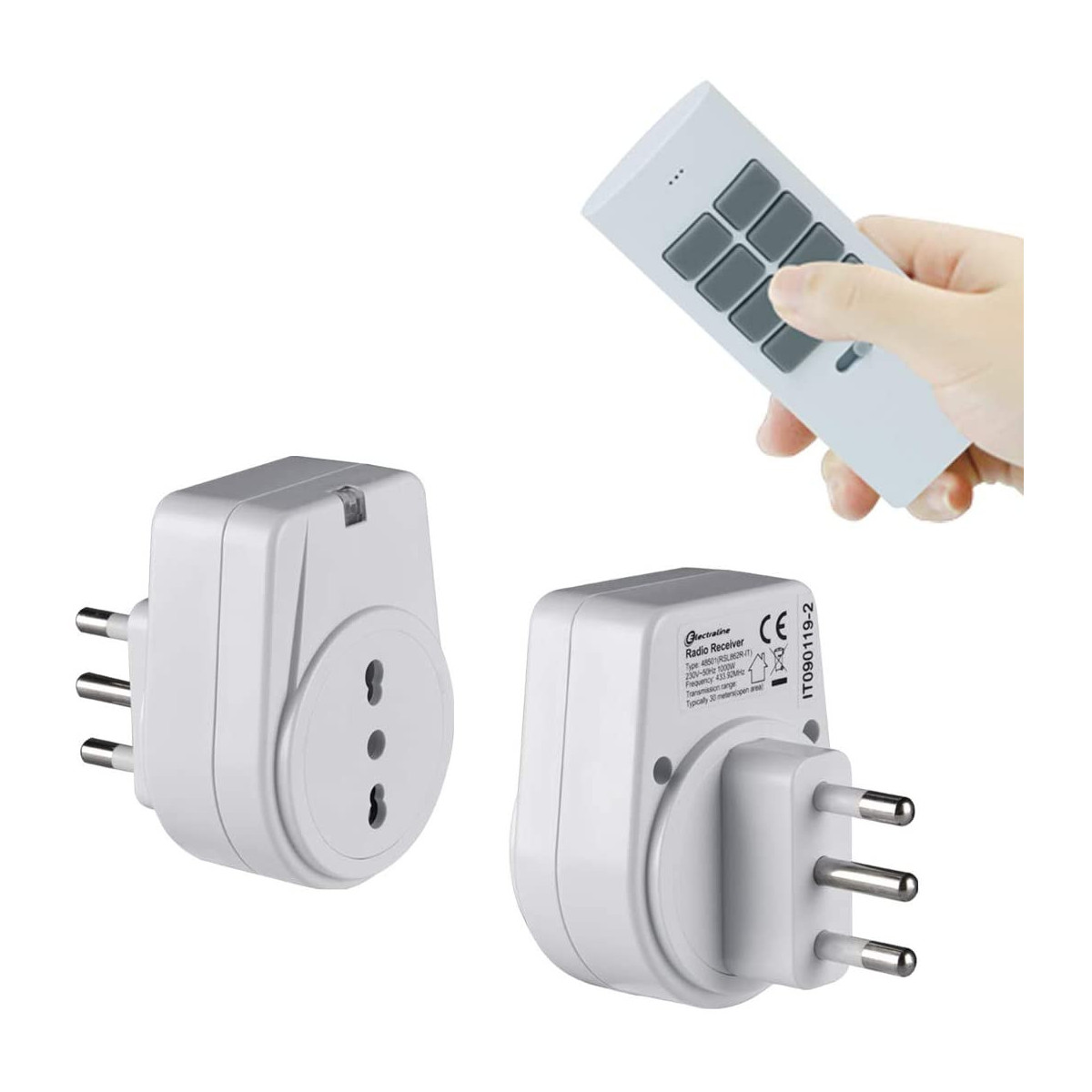Set 4 Prese Radio G-Homa Con Telecomando | 2300W, 10A, Portata 30 M, CE | Per Luci E Elettrodomestici