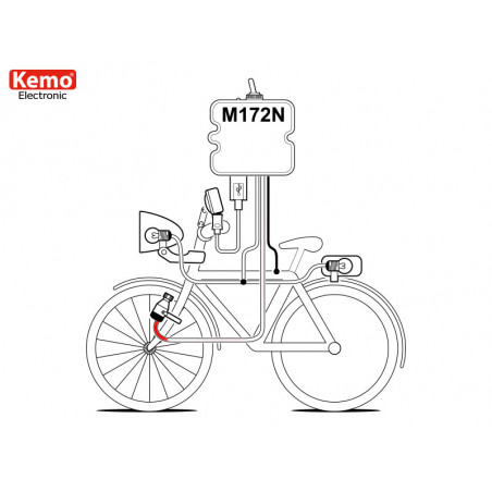 USB charger for smartphones, tablets, mp3, bicycle navigators for dynamo 800mA