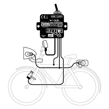 Cargador Mini USB B para smartphone, tablet, mp3, navegadores de bicicleta para dinamo
