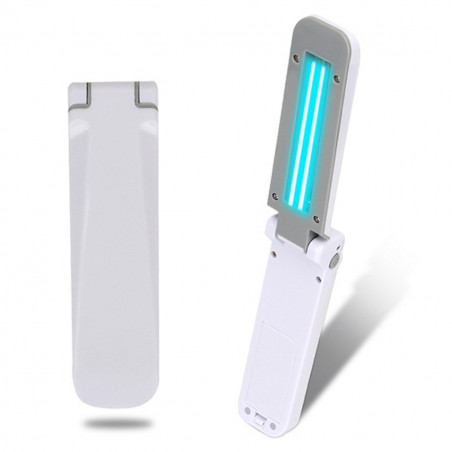 Portable battery-powered UV-C sterilizer lamp + USB garment masks