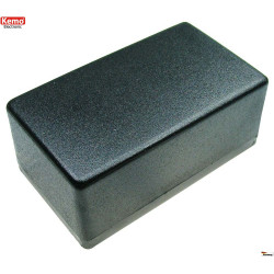 Black plastic container 120x70x50 mm opening 4 screws half eurocard