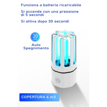 Stérilisateur universel à lampe UV-C rechargeable par USB avec minuterie