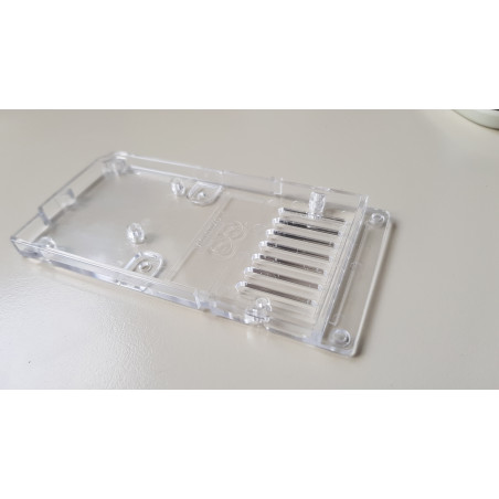 Transparent perforated plastic base for Arduino Mega 2560 board
