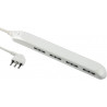 Slim power strip 4 bivalent 10 / 16A sockets + 90 ° 16A plug 1.5m cable.