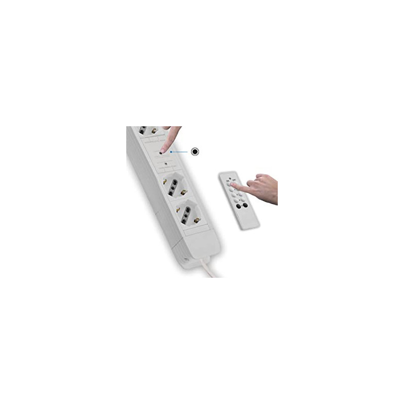Remote controlled power strip 61902 with 2 permanent sockets + 4 remote